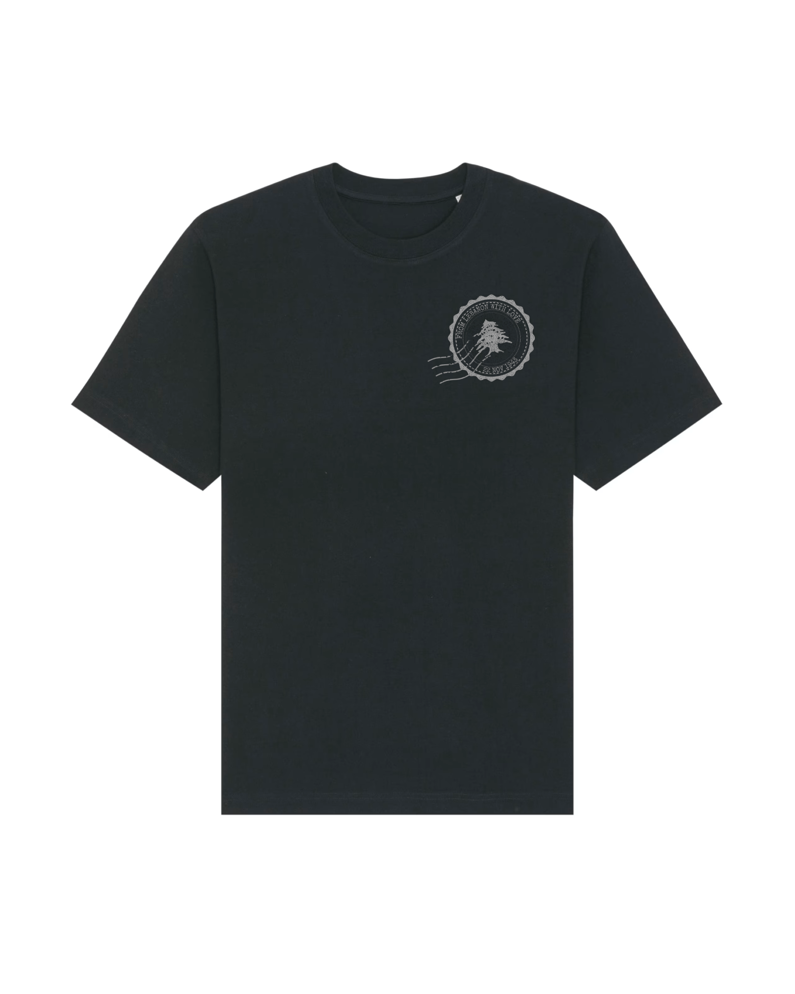 Lebanon Vintage Stamp T-shirt - Oversized Fit - Black - Oriigiins