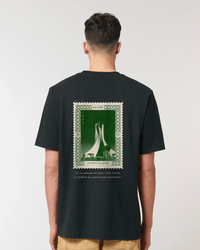 Algeria Vintage Stamp - Oversized t-shirt - Black - Oriigiins