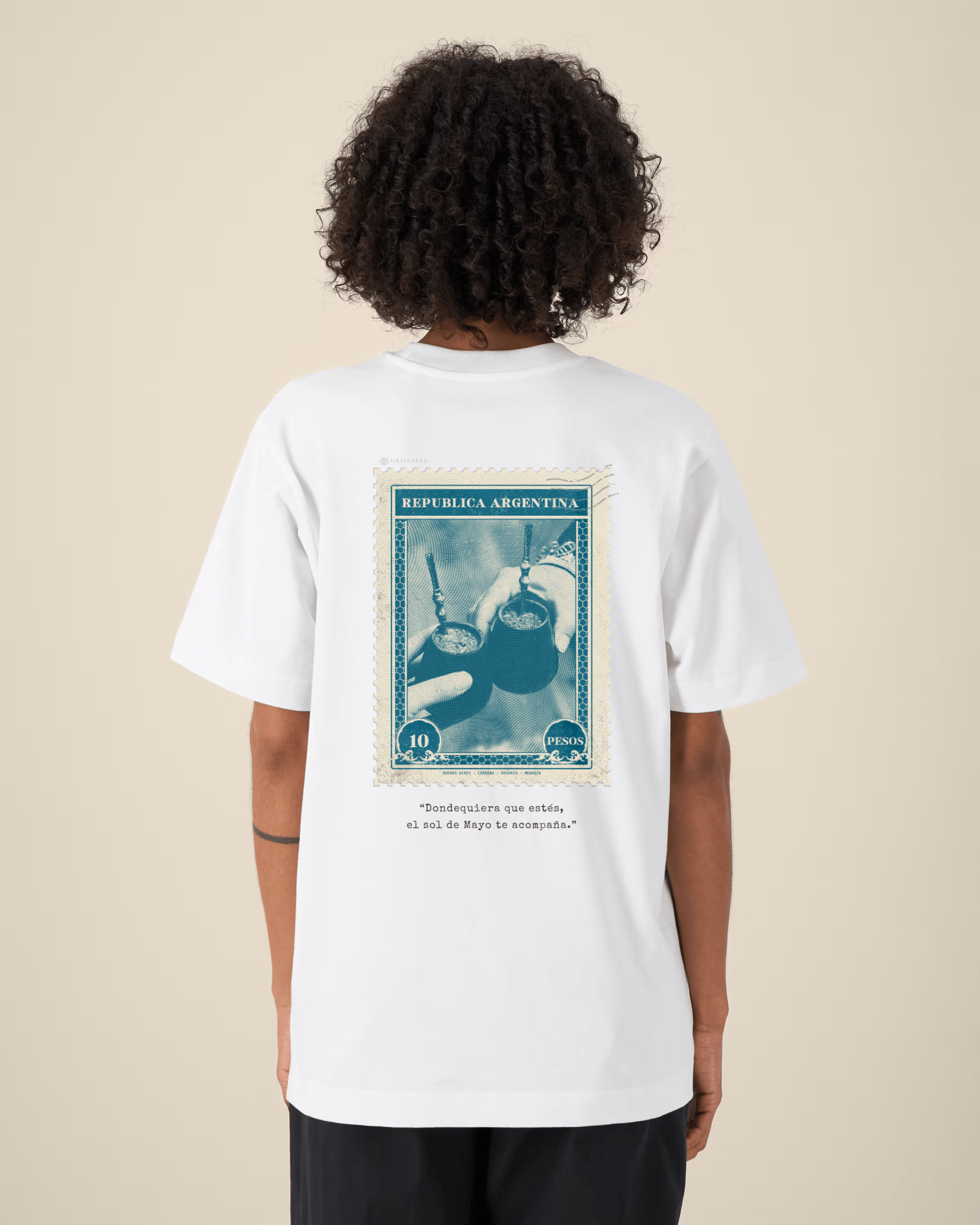 Argentina Vintage Stamp - Oversized t-shirt - White