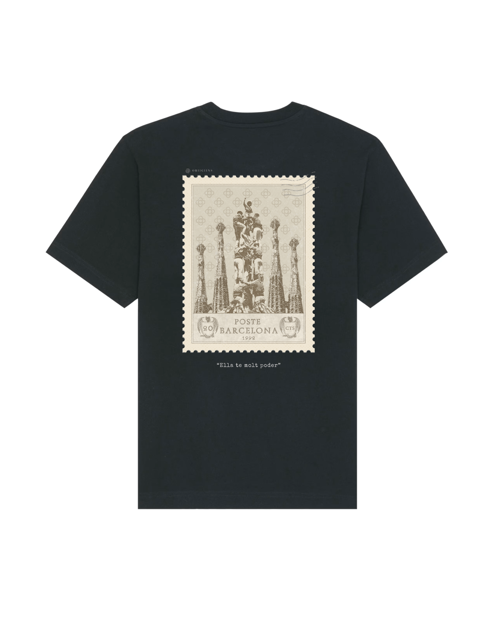 Barcelona Vintage Stamp T-shirt – Oversized Fit - Black - Oriigiins