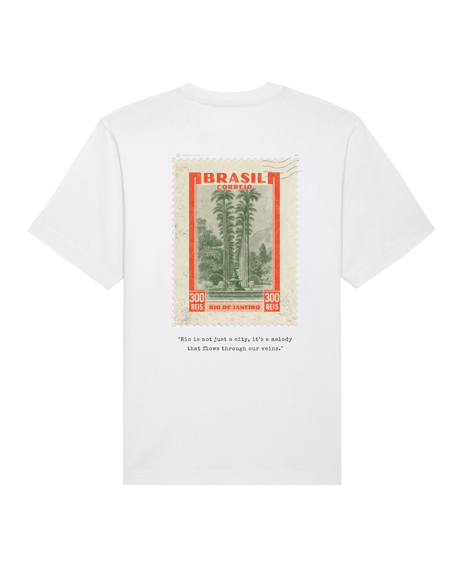Brazil Vintage Stamp - Oversized t-shirt - White - Oriigiins