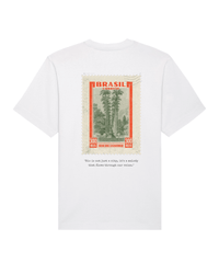 Brazil Vintage Stamp - Oversized t-shirt - White - Oriigiins