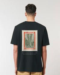 Brazil Vintage Stamp T-shirt - Oversized Fit - Black - Oriigiins