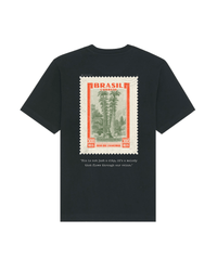 Brazil Vintage Stamp T-shirt - Oversized Fit - Black - Oriigiins