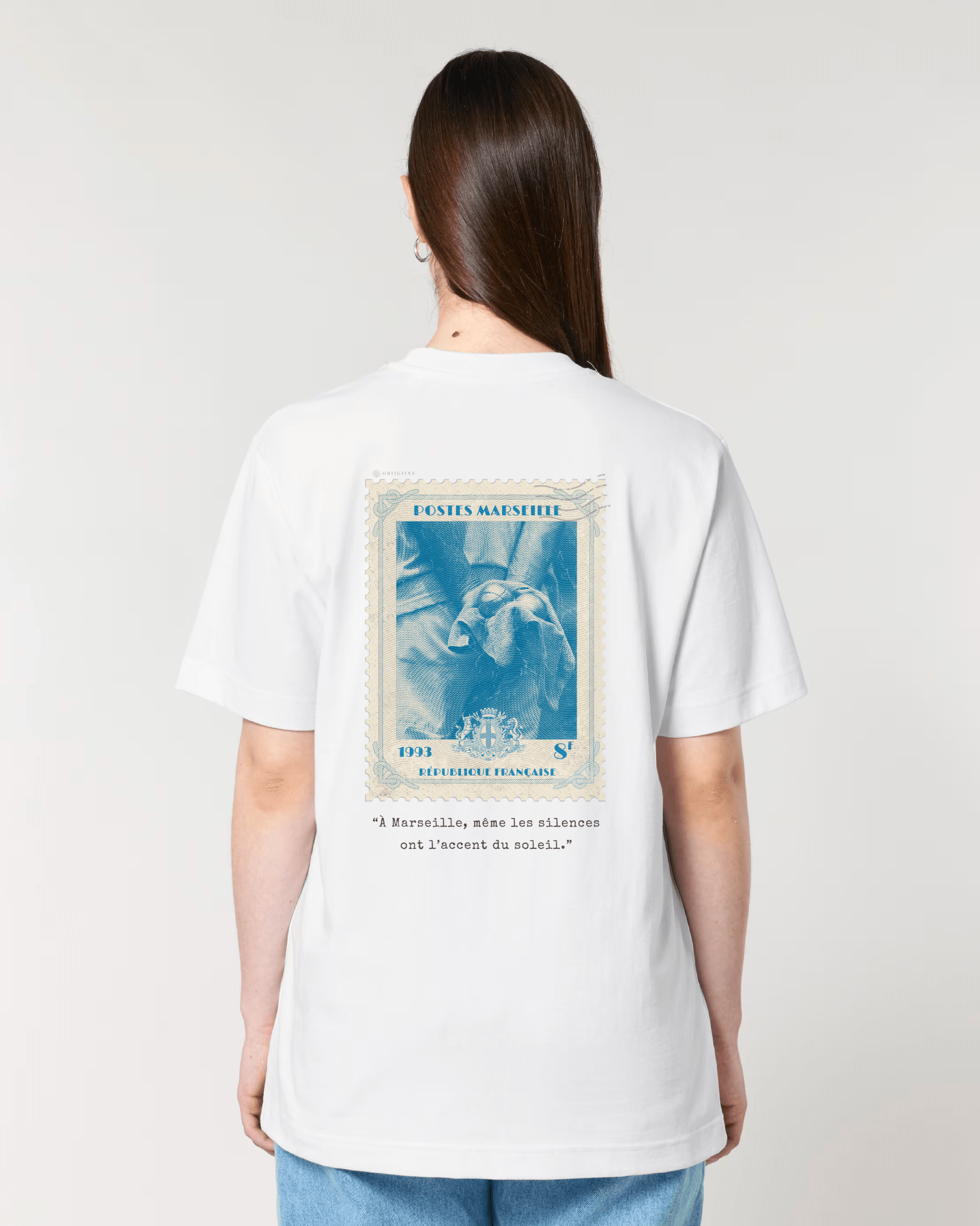 Marseille Vintage Stamp - Oversized t-shirt - White