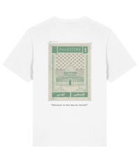 Palestine Vintage Stamp - Oversized t-shirt - White - Oriigiins