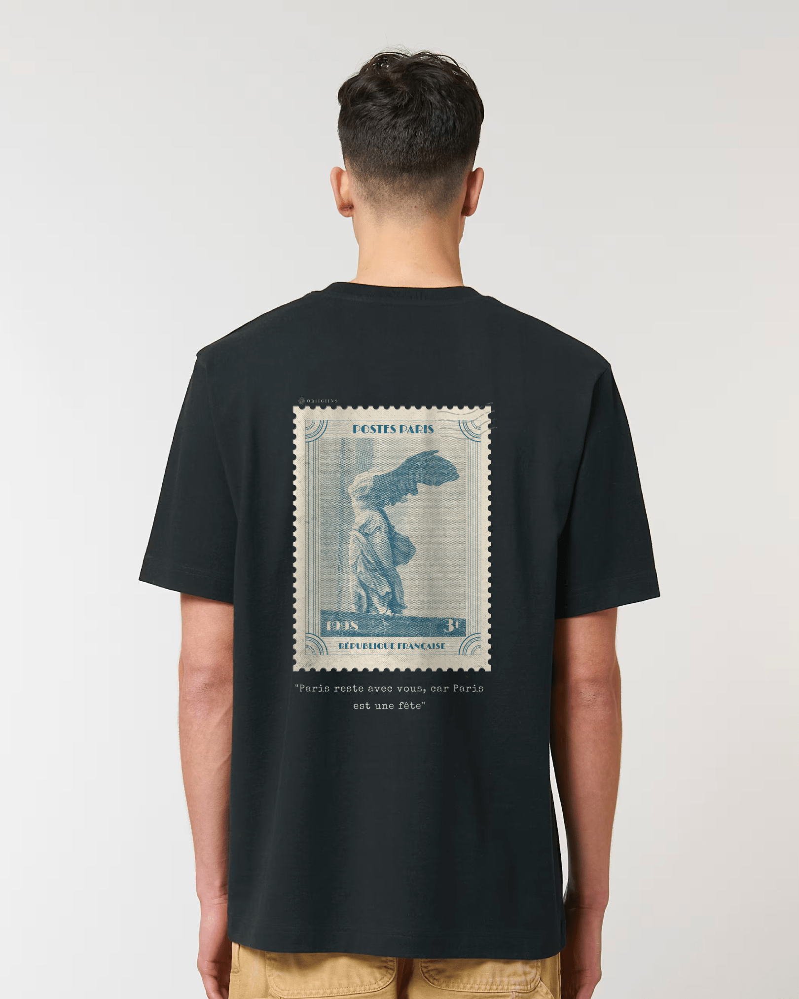 Paris Vintage Stamp - Oversized t-shirt - Black