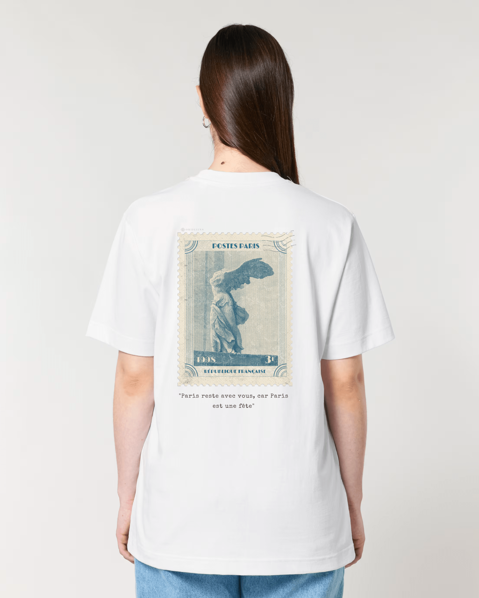 Paris Vintage Stamp - Oversized t-shirt - White