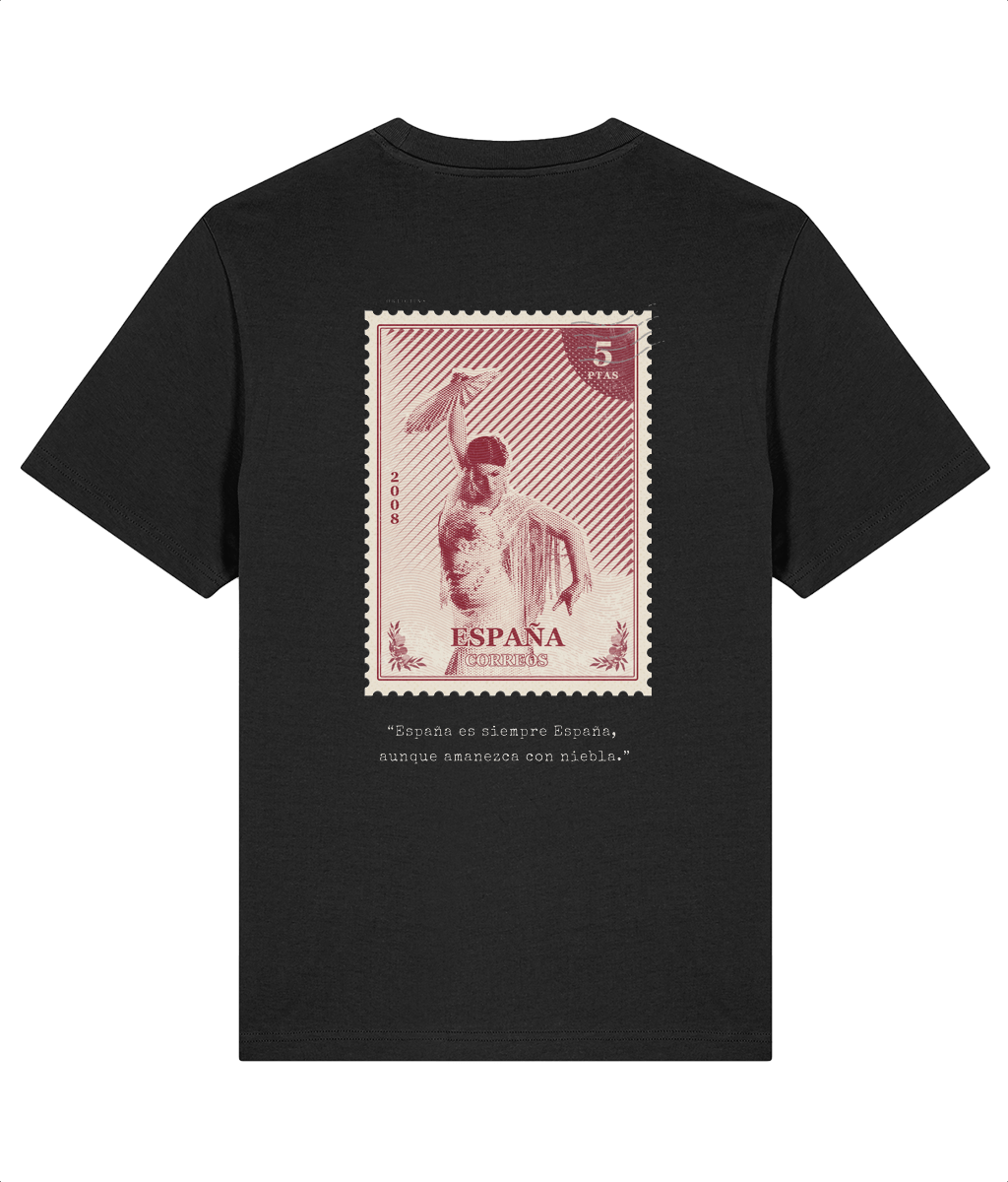 Spain Vintage Stamp - Oversized t-shirt - Black - Oriigiins